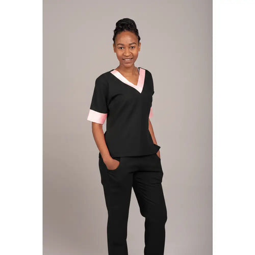 2 piece Suit V-neck Short Sleeve-Zihle Range - XL / Black - Scrubs