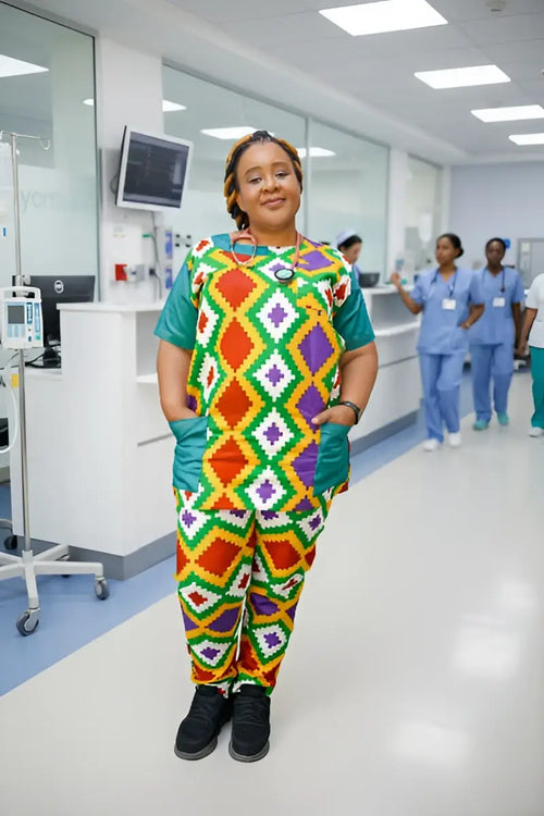 African Print Scrub - Scrubs
