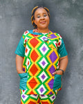 African Print Scrub - Top Only