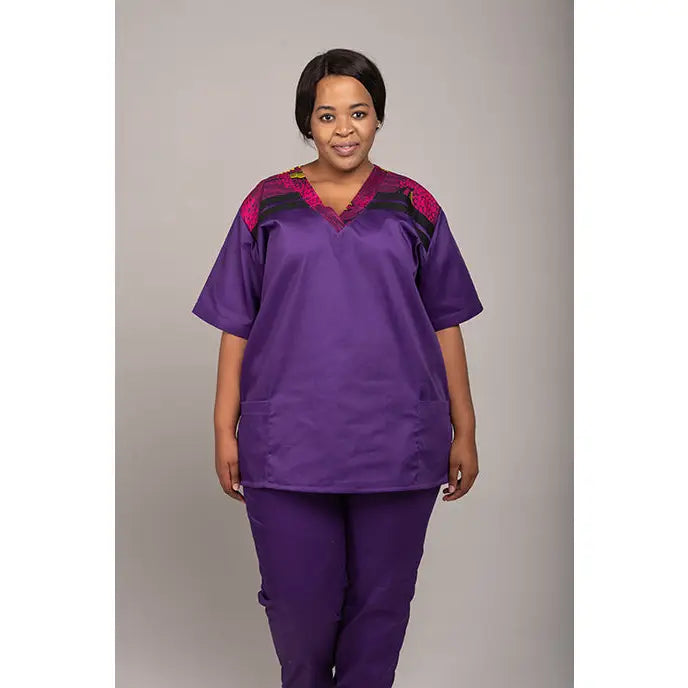 African Print -V neck - Zamani Range - Scrubs