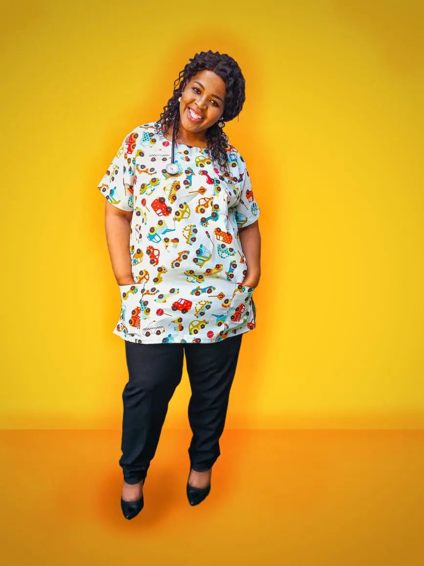 Cartoon print scrub - TOP ONLY - Top