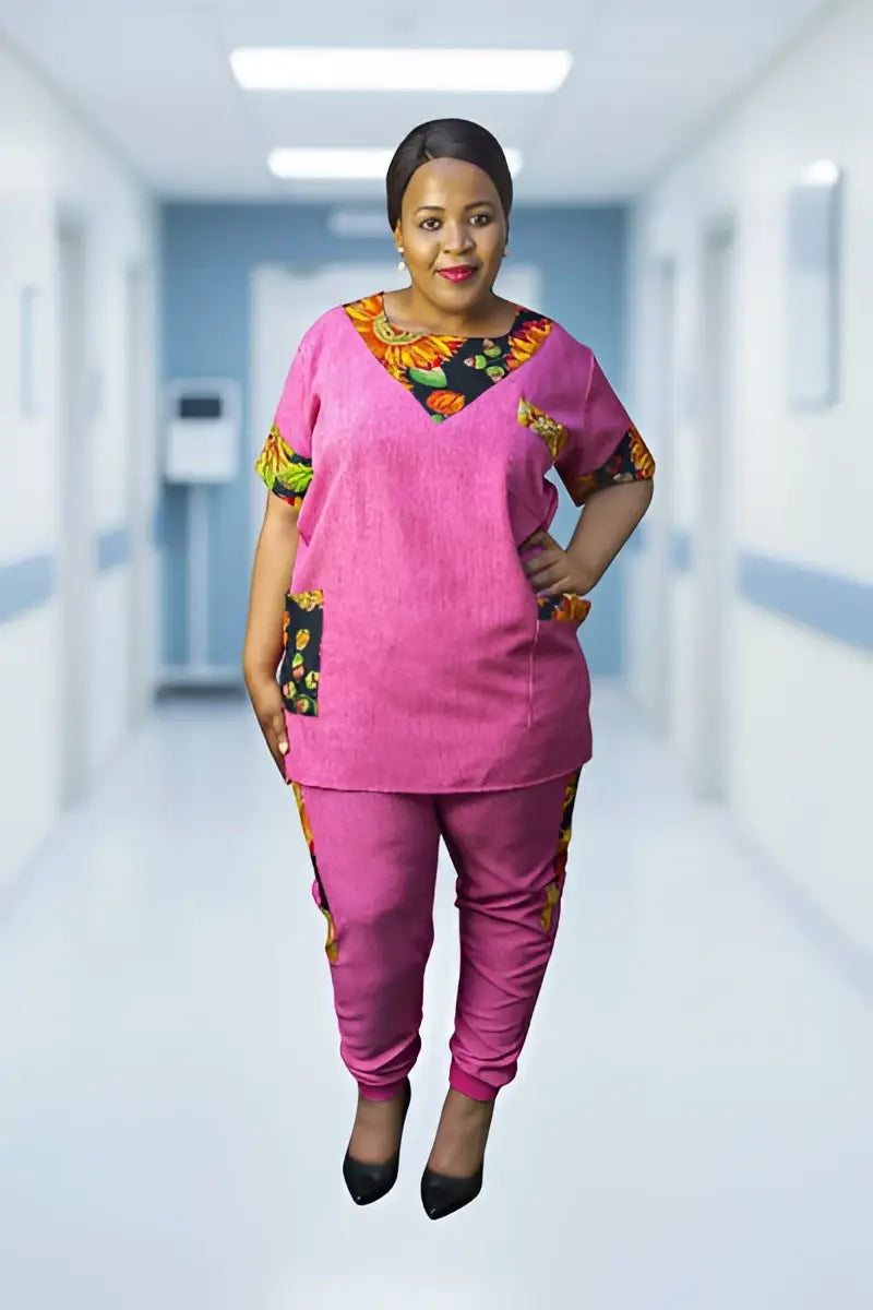Floral Trimmed Track Scrub - Scrubs
