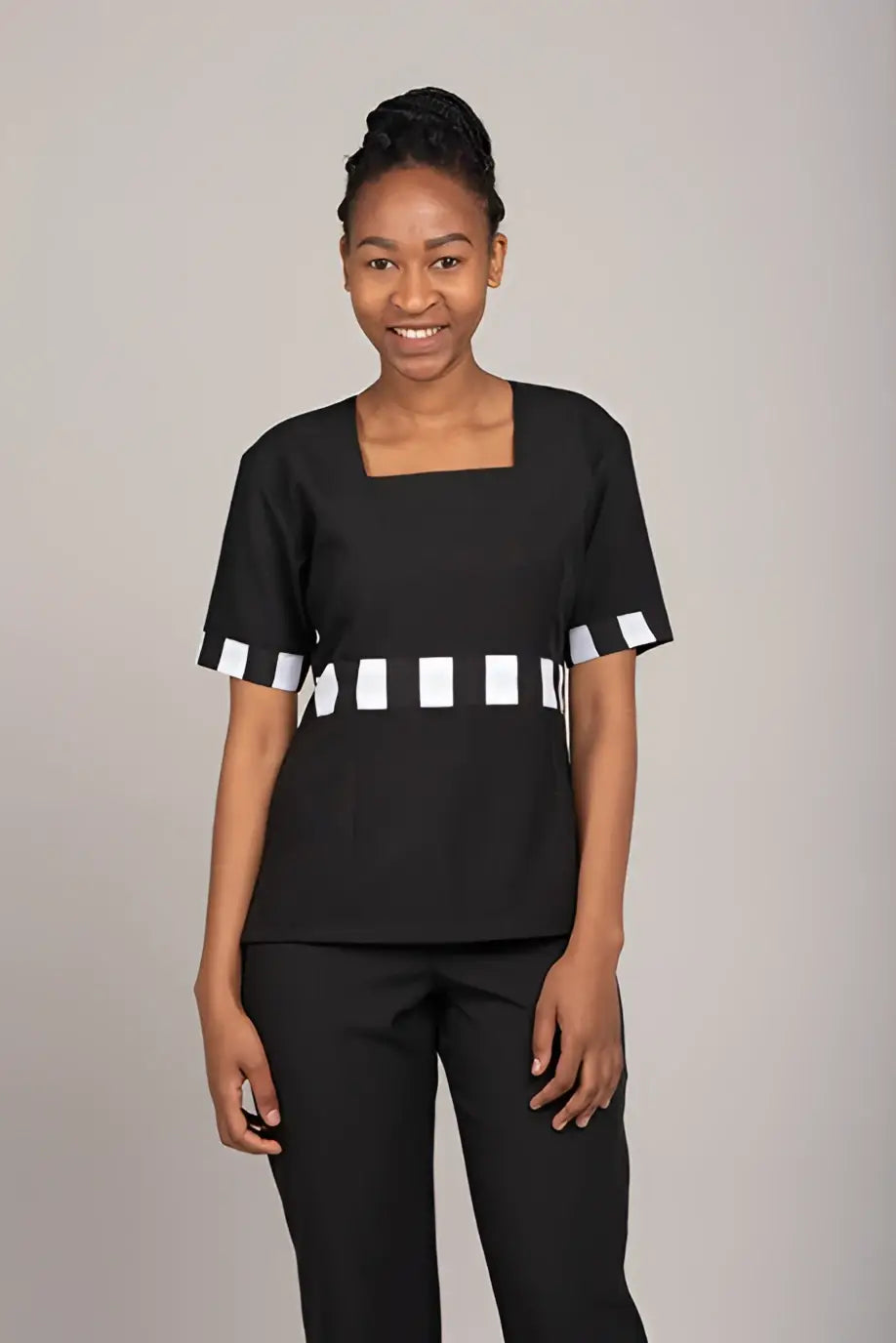 Square neck scrubs with trimmings-Zihle range - Scrubs