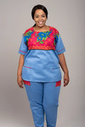 Tsonga Print Round Neck - Zamani Range - Scrubs