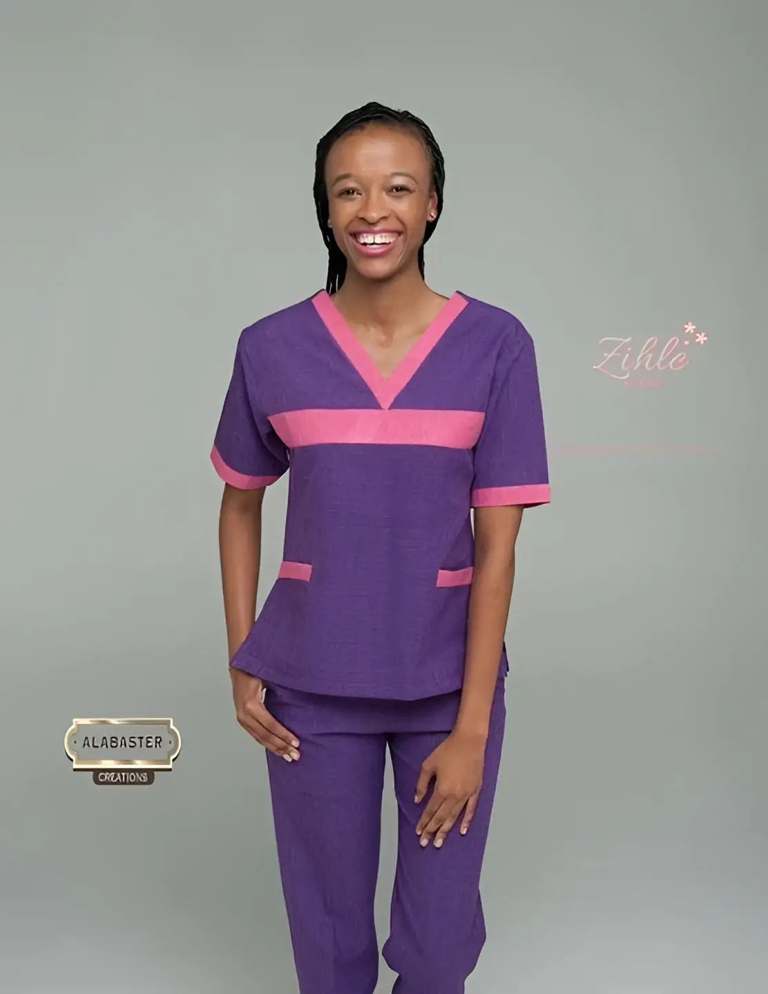 Zinhle range two tone vneck scrub - Scrubs