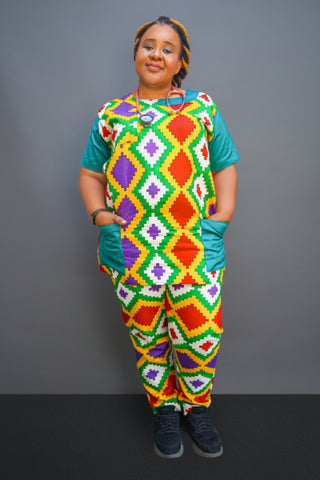 African print scrub