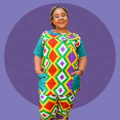 African Print Scrub - Top Only