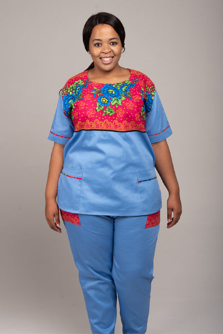 Tsonga Traditional Attire For Plus Size Tsonga Print Round Neck